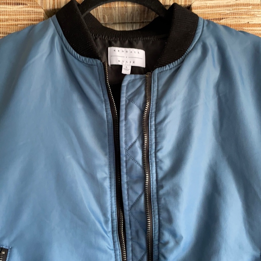 Kendall and Kylie cobalt blue bomber jacket
